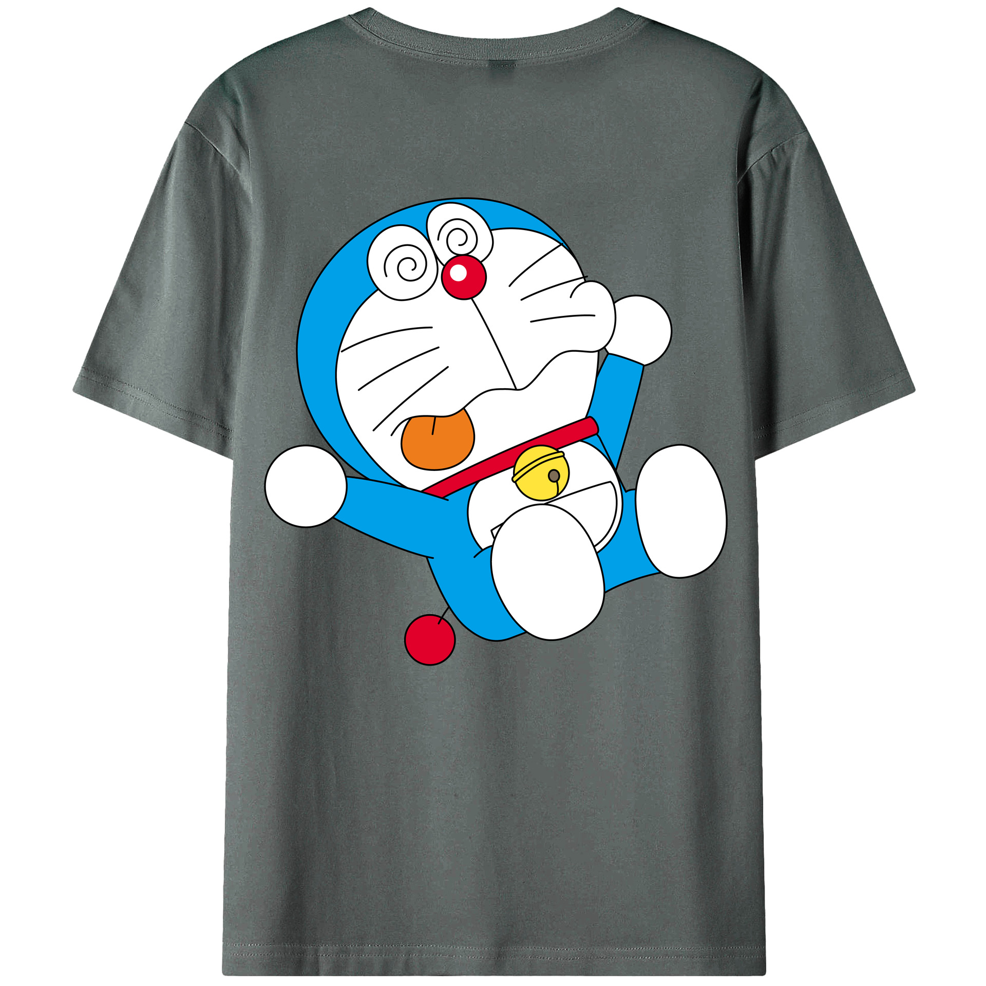 （画像用） ドラえもん Doraemon 綿100％ メンズ半袖Tシャツ（バックプリント） 通気性